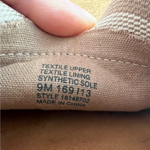 Tory Burch Canvas Beige Red Slip On Shoes 9 - Picture 8 of 8